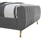 Zara Velvet Queen Bed (3 Boxes) Grey - Gate FurnitureQueen Bed