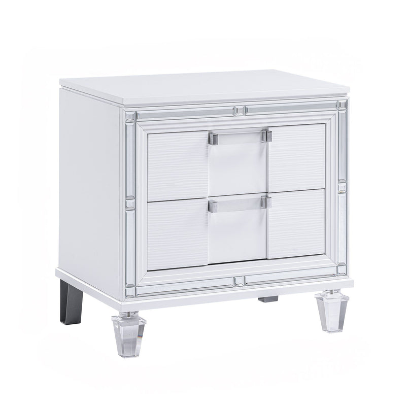 Zara White Nightstand - ZARA-WH-NS