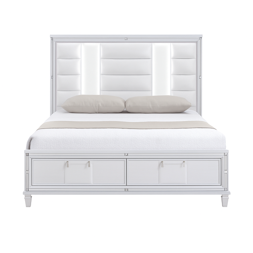 Zara White Queen Bed - ZARA-WT-Q-BED