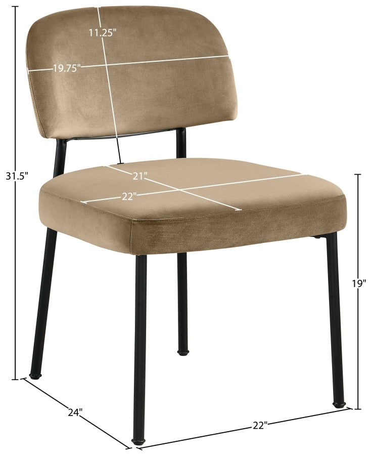 Zarelle Performance Fabric Upholstered Dining Chair in Beige, Set of 2 - 88021Beige-C