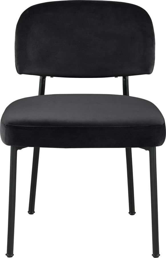 Zarelle Performance Fabric Upholstered Dining Chair in Black, Set of 2 - 88021Black-C