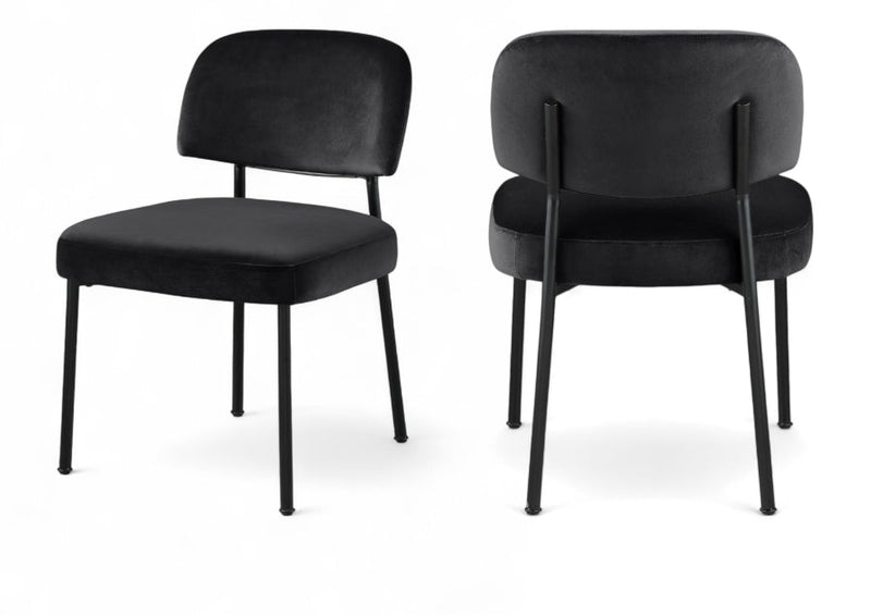 Zarelle Performance Fabric Upholstered Dining Chair in Black, Set of 2 - 88021Black-C