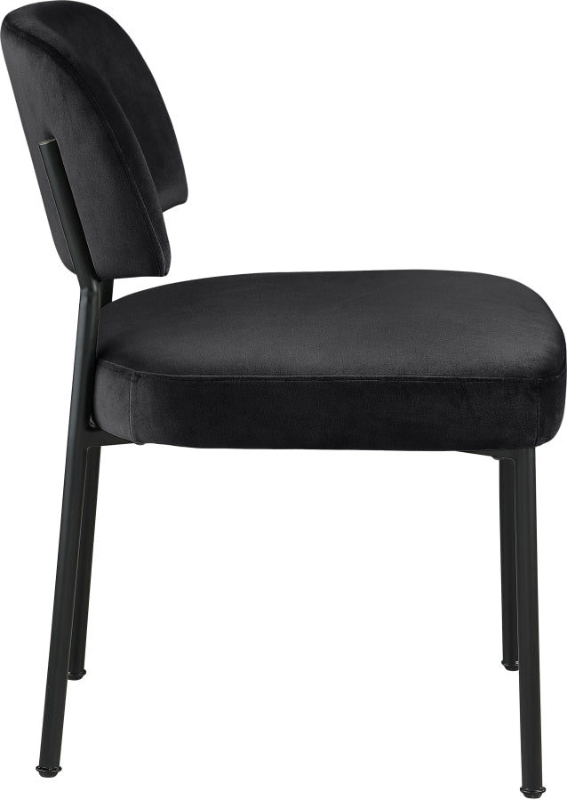 Zarelle Performance Fabric Upholstered Dining Chair in Black, Set of 2 - 88021Black-C