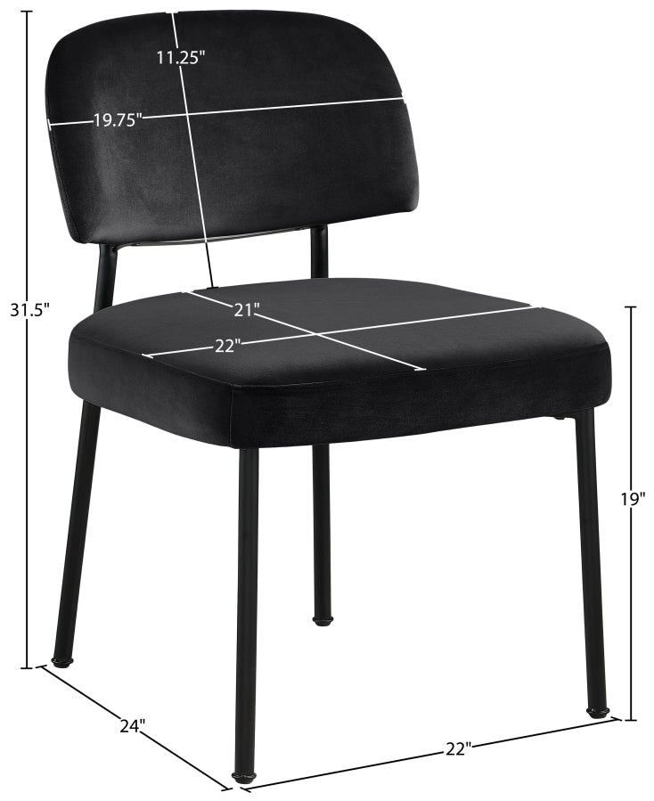 Zarelle Performance Fabric Upholstered Dining Chair in Black, Set of 2 - 88021Black-C