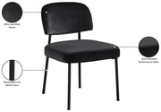 Zarelle Performance Fabric Upholstered Dining Chair in Black, Set of 2 - 88021Black-C
