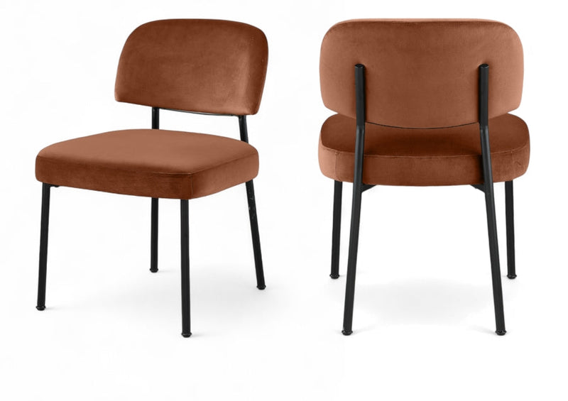 Zarelle Performance Fabric Upholstered Dining Chair in Cognac, Set of 2 - 88021Cognac-C