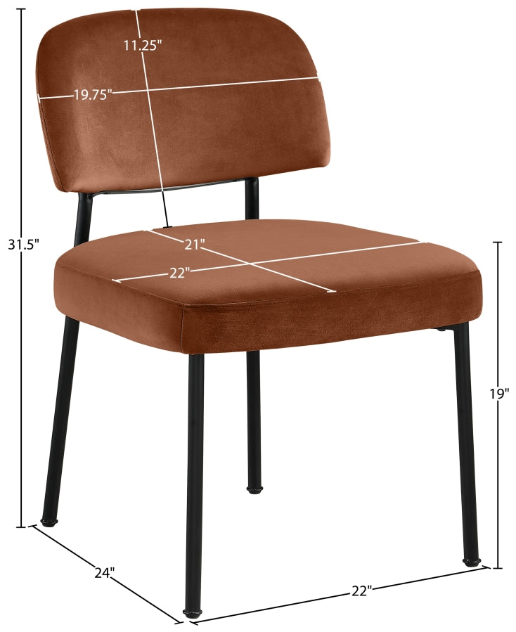 Zarelle Performance Fabric Upholstered Dining Chair in Cognac, Set of 2 - 88021Cognac-C