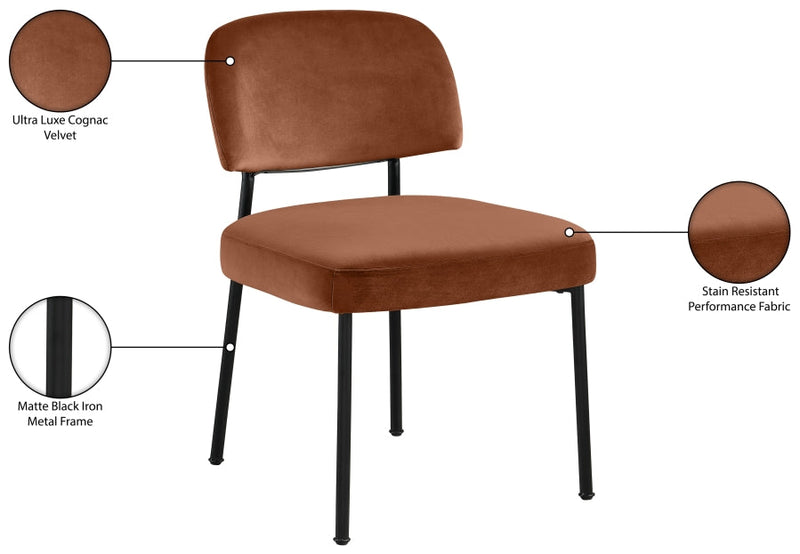 Zarelle Performance Fabric Upholstered Dining Chair in Cognac, Set of 2 - 88021Cognac-C