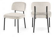 Zarelle Performance Fabric Upholstered Dining Chair in Cream, Set of 2 - 88021Cream-C