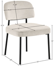 Zarelle Performance Fabric Upholstered Dining Chair in Cream, Set of 2 - 88021Cream-C