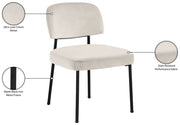 Zarelle Performance Fabric Upholstered Dining Chair in Cream, Set of 2 - 88021Cream-C