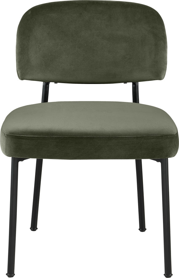 Zarelle Performance Fabric Upholstered Dining Chair in Green, Set of 2 - 88021Green-C
