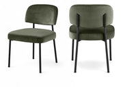 Zarelle Performance Fabric Upholstered Dining Chair in Green, Set of 2 - 88021Green-C