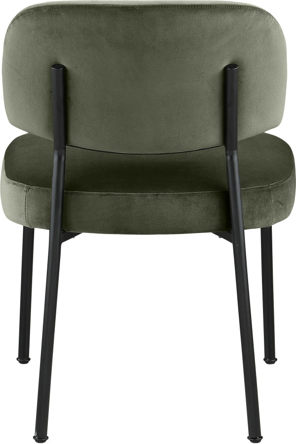 Zarelle Performance Fabric Upholstered Dining Chair in Green, Set of 2 - 88021Green-C
