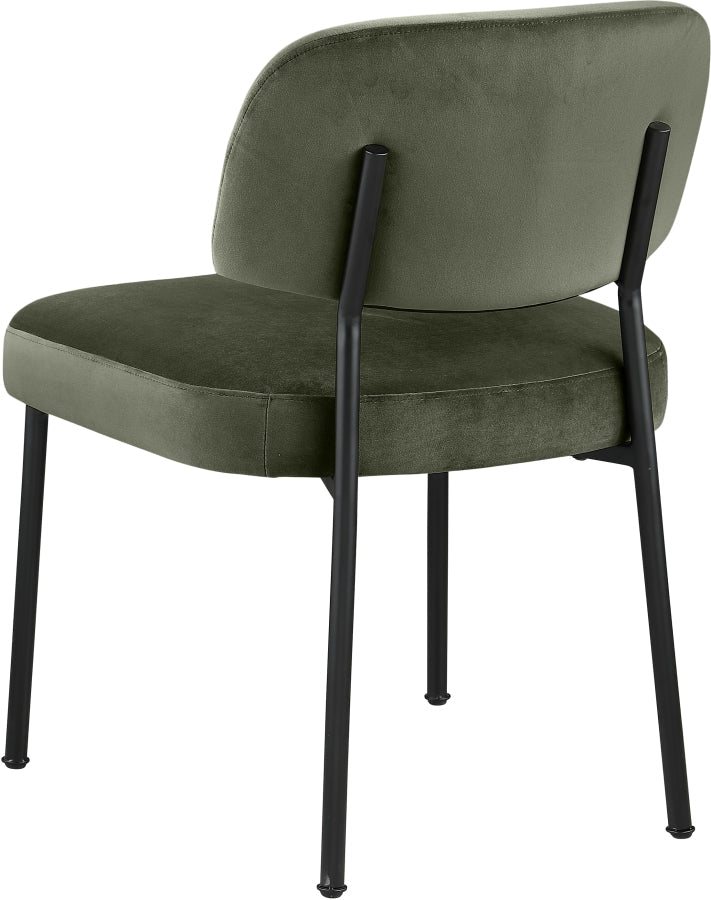 Zarelle Performance Fabric Upholstered Dining Chair in Green, Set of 2 - 88021Green-C