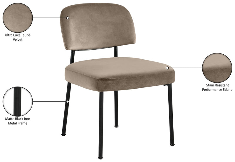 Zarelle Performance Fabric Upholstered Dining Chair in Taupe, Set of 2 - 88021Taupe-C