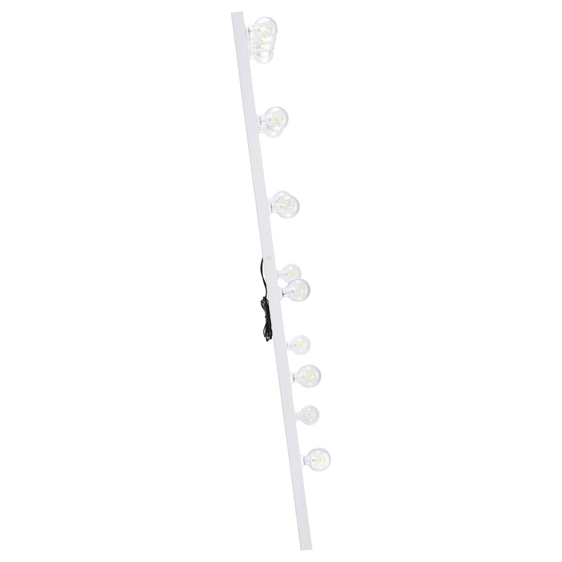 Zayan 32 x 71 Inch Floor Mirror LED Lighting White Gloss - 969558