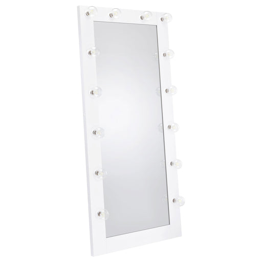 Zayan 32 x 71 Inch Floor Mirror LED Lighting White Gloss - 969558