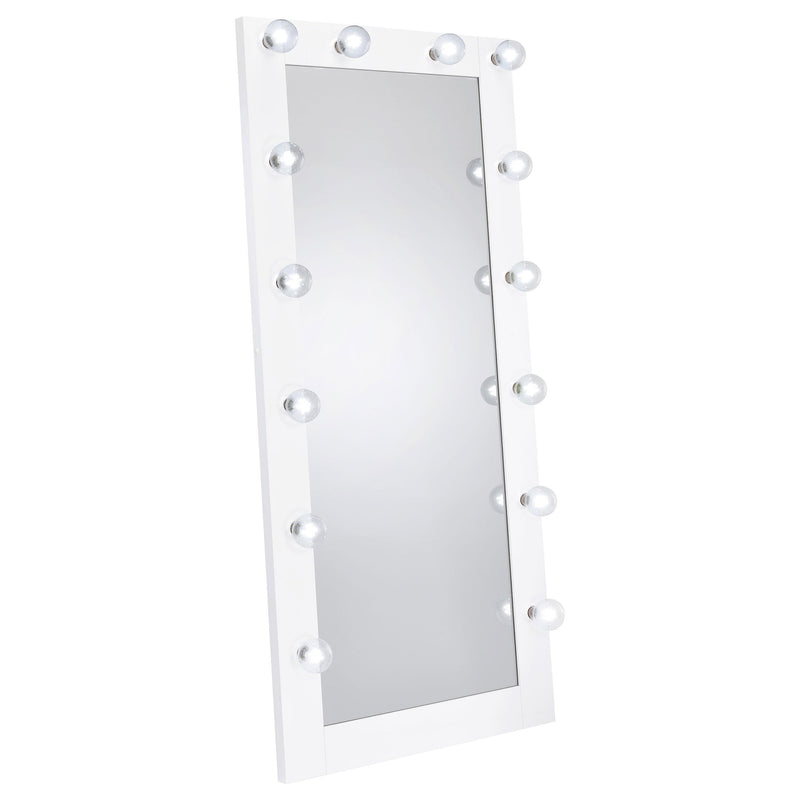 Zayan 32 x 71 Inch Floor Mirror LED Lighting White Gloss - 969558