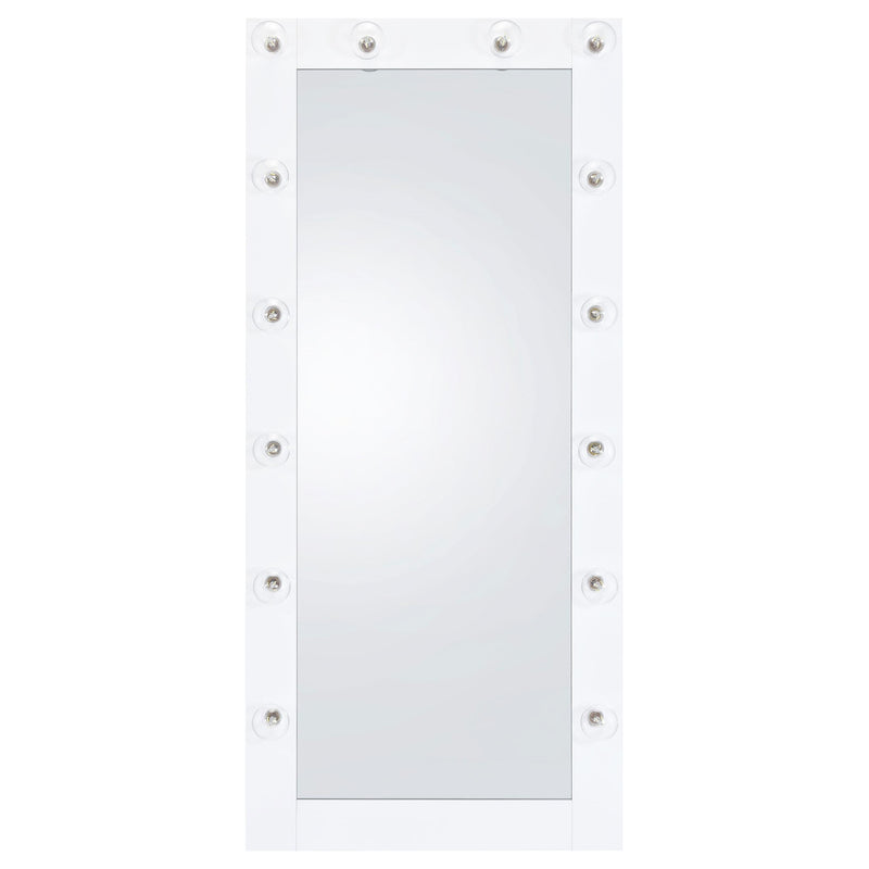 Zayan 32 x 71 Inch Floor Mirror LED Lighting White Gloss - 969558