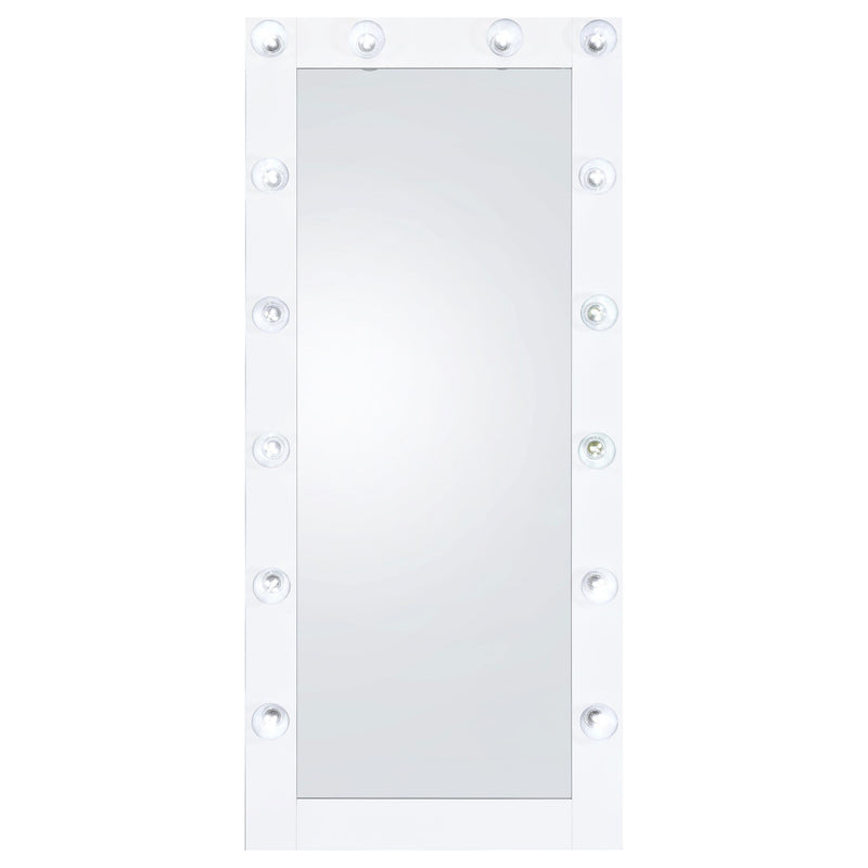 Zayan 32 x 71 Inch Floor Mirror LED Lighting White Gloss - 969558