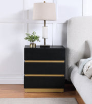 Zaylan Oak Veneer Night Stand in Black - 384Black-NS