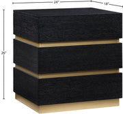 Zaylan Oak Veneer Night Stand in Black - 384Black-NS