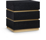 Zaylan Oak Veneer Night Stand in Black - 384Black-NS