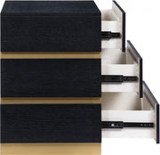 Zaylan Oak Veneer Night Stand in Black - 384Black-NS