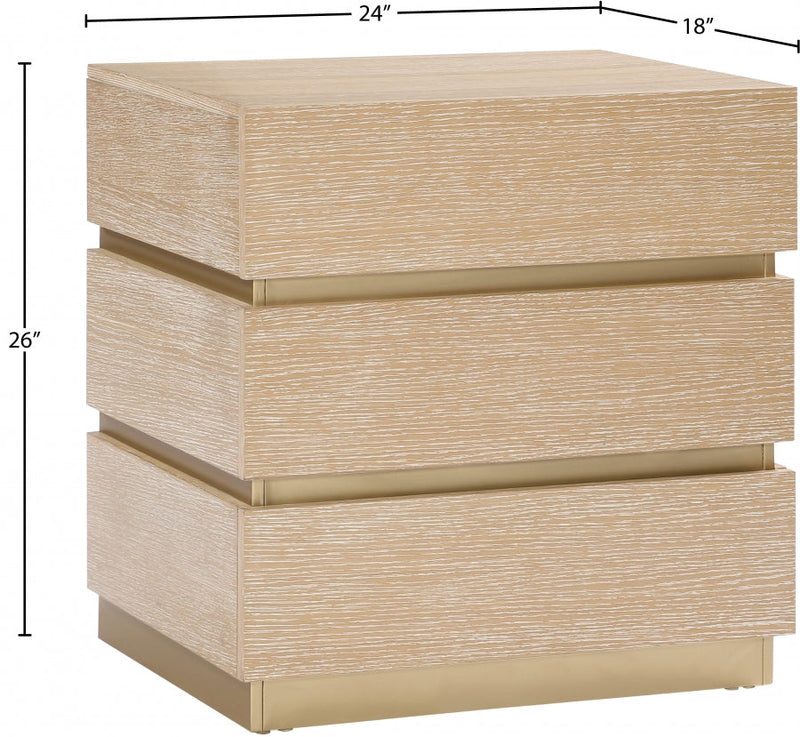 Zaylan Oak Veneer Night Stand in Natural - 384Natural-NS