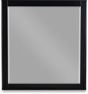 Zayne Wood Veneer Framed Mirror in Black - 842Black-M