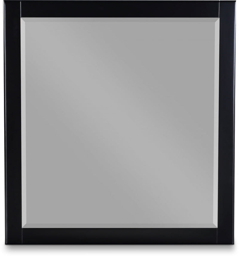 Zayne Wood Veneer Framed Mirror in Black - 842Black-M