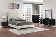 Zayne Wood Veneer Framed Mirror in Black - 842Black-M