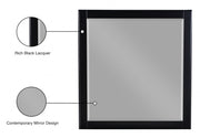 Zayne Wood Veneer Framed Mirror in Black - 842Black-M