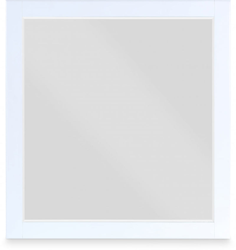 Zayne Wood Veneer Framed Mirror in White - 842White-M