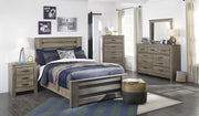 Zelen Warm Gray Full Panel Bed - Gate FurnitureFull Bed