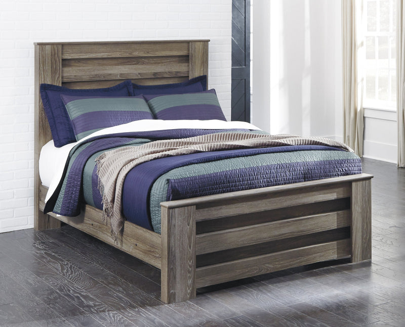Zelen Warm Gray Full Panel Bed - Gate FurnitureFull Bed