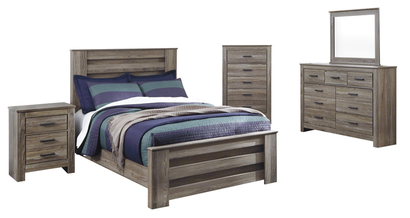 Zelen Warm Gray Full Panel Bed - Gate FurnitureFull Bed