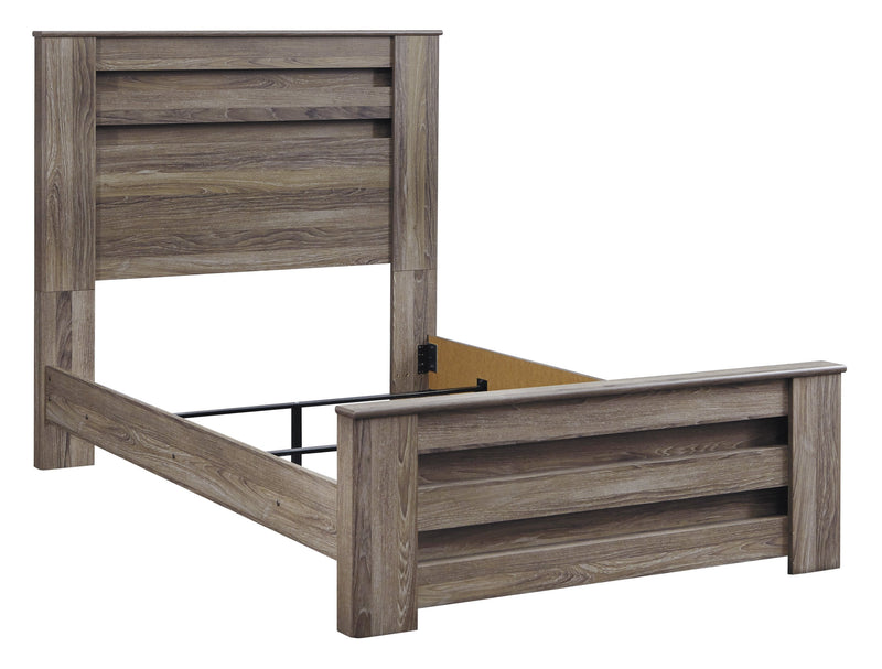 Zelen Warm Gray Full Panel Bed - Gate FurnitureFull Bed