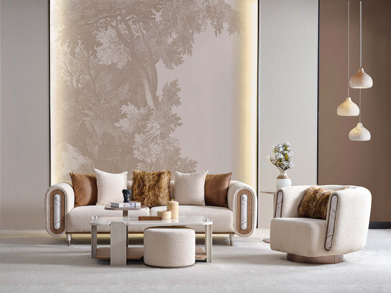 Zelve 4-pieces (2 Sofa & 2 Chair) Livingroom in Beige - 200-ZEL-3311