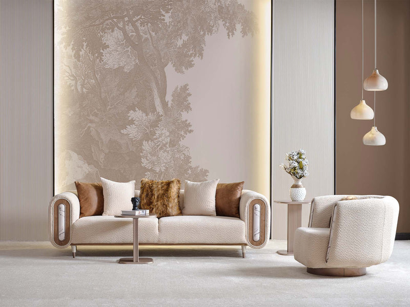 Zelve 4-pieces (2 Sofa & 2 Chair) Livingroom in Beige - 200-ZEL-3311