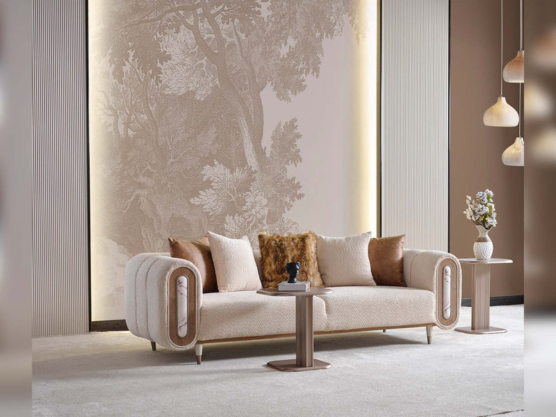 Zelve Stationary Sofa in Beige - 200-ZEL-3