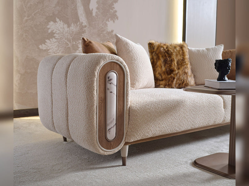 Zelve Stationary Sofa in Beige - 200-ZEL-3