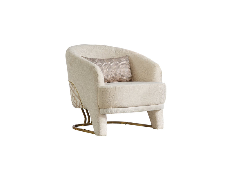 Zen 3-pieces (Sofa & Loveseat & Chair) Livingroom Set Cream in Cream - 101-ZEN-ZEN01-321