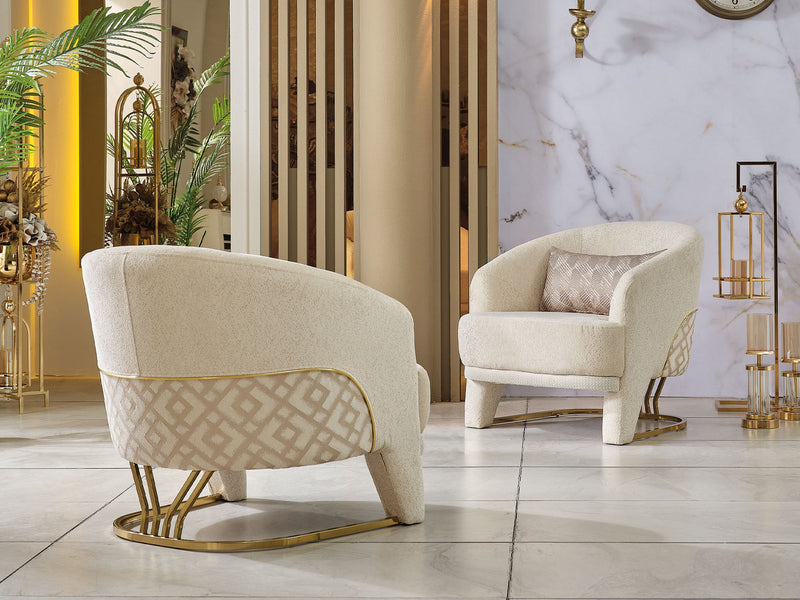 Zen 3-pieces (Sofa & Loveseat & Chair) Livingroom Set Cream in Cream - 101-ZEN-ZEN01-321