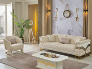 Zen 3-pieces (Sofa & Loveseat & Chair) Livingroom Set Cream in Cream - 101-ZEN-ZEN01-321