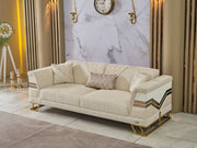 Zen 3-pieces (Sofa & Loveseat & Chair) Livingroom Set Cream in Cream - 101-ZEN-ZEN01-321