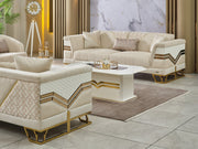 Zen 3-pieces (Sofa & Loveseat & Chair) Livingroom Set Cream in Cream - 101-ZEN-ZEN01-321