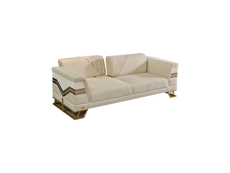Zen Convertible Loveseat Cream in Cream - 101-ZEN-ZEN01-2