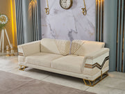 Zen Convertible Loveseat Cream in Cream - 101-ZEN-ZEN01-2